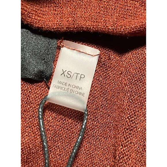 Tahari Colorblock Sweater Black Chestnut Womens XS Cozy Lightweight Mock Neck - Picture 6 of 9